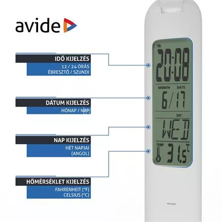 Asztali lámpa, LED, 4W, AVIDE "Calendar", fehér