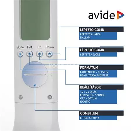 Asztali lámpa, LED, 4W, AVIDE "Calendar", fehér