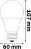 LED izzó, E27, gömb, A60, 8W, 806lm, 3000K, AVIDE