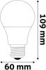 LED izzó, E27, gömb, A60, 9,5W, 1055lm, 6400K, AVIDE