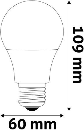 LED izzó, E27, gömb, A60, 9,5W, 1055lm, 6400K, AVIDE