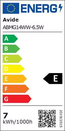 LED izzó, E14, kisgömb, G45, 6,5W, 806lm, 3000K, AVIDE