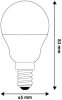 LED izzó, E14, kisgömb, G45, 6,5W, 806lm, 4000K, AVIDE