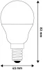 LED izzó, E14, kisgömb, G45, 6,5W, 806lm, 4000K, AVIDE