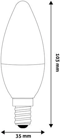 LED izzó, E14, gyertya, 2,5W, 250lm, 4000K, AVIDE