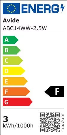 LED izzó, E14, gyertya, 2,5W, 250lm, 3000K, AVIDE
