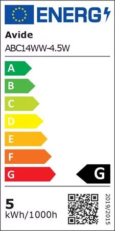 LED izzó, E14, gyertya, 4,5W, 470lm, 3000K, AVIDE