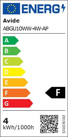 LED izzó, GU10 spot, 4W, 345lm, 3000K, AVIDE