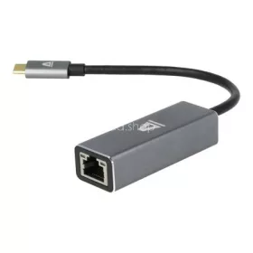   Adapter, USB-C 3.0/Ethernet, AVAX "AD604", fekete-alumínium