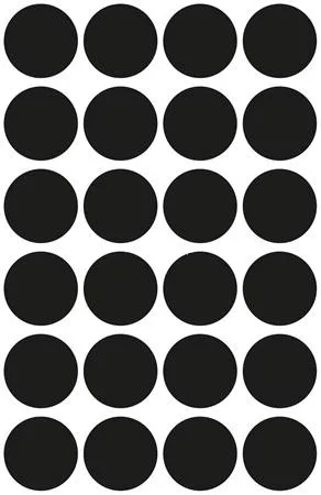 Etikett, 18 mm, kör, AVERY ZWECKFORM, fekete, 96 etikett/csomag