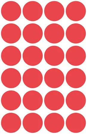 Etikett, 18 mm, kör, AVERY ZWECKFORM, piros, 96 etikett/csomag