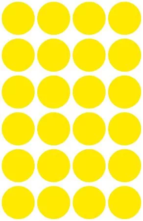 Etikett, 18 mm, kör, AVERY ZWECKFORM, sárga, 96 etikett/csomag