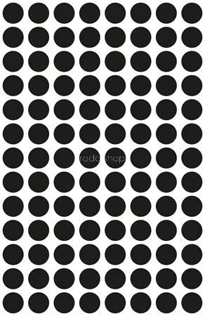 Etikett, 8 mm, kör, AVERY ZWECKFORM, fekete, 416 etikett/csomag