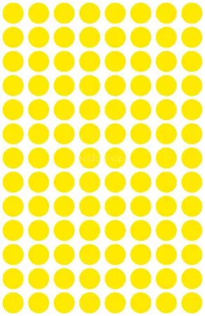 Etikett, 8 mm, kör, AVERY ZWECKFORM, sárga, 416 etikett/csomag