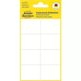   Etikett, 38x29 mm, kézzel írható, lekerekített sarkú, AVERY ZWECKFORM, 40 etikett/csomag
