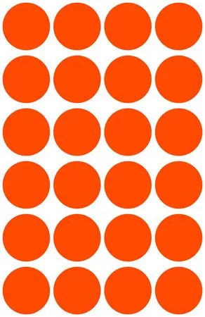 Etikett, 18 mm, kör, AVERY ZWECKFORM, neon piros, 96 etikett/csomag