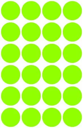 Etikett, 18 mm, kör, AVERY ZWECKFORM, neon zöld, 96 etikett/csomag