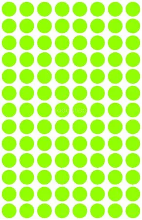 Etikett, 8 mm, kör, AVERY ZWECKFORM, neon zöld, 416 etikett/csomag