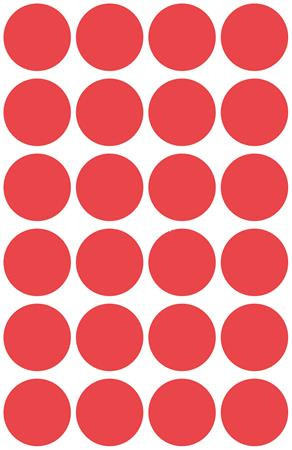 Etikett, 18 mm, kör, eltávolítható, AVERY ZWECKFORM, piros, 96 etikett/csomag