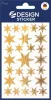 Matrica,  1 ív, 76x120 mm, AVERY ZWECKFORM, "Z-Design No.52252", arany csillagok