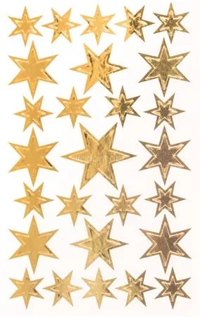 Matrica,  1 ív, 76x120 mm, AVERY ZWECKFORM, "Z-Design No.52252", arany csillagok