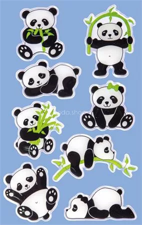 Matrica, műanyag, 1 ív, 76x120 mm, AVERY ZWECKFORM, "Z-Design No.57297", panda