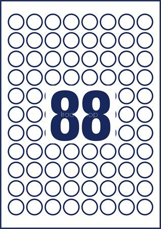 Etikett, univerzális, 20 mm, kör, AVERY ZWECKFORM, 880 etikett/csomag