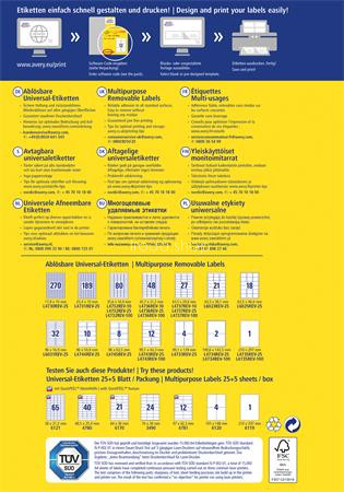 Etikett, univerzális, eltávolítható, 17,8x10 mm, AVERY ZWECKFORM, 8100 etikett/csomag