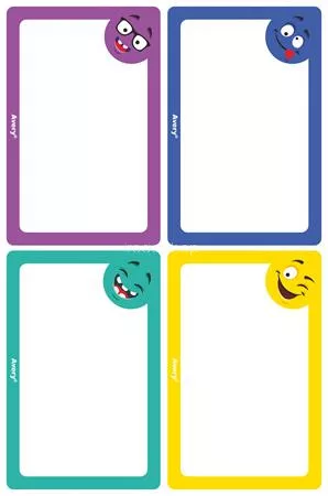 Füzetcímke, 68x46 mm, kézzel írható, AVERY ZWECKFORM, vicces, 8 címke/csomag