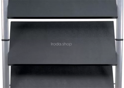 Katalógustartó, mobil, 5 rekeszes, ALBA, szürke/fekete