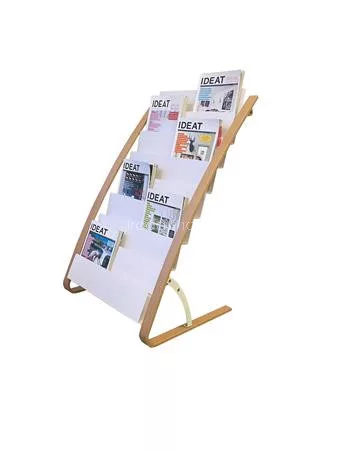 Katalógustartó, 8x2 rekeszes, ALBA, fa/fehér