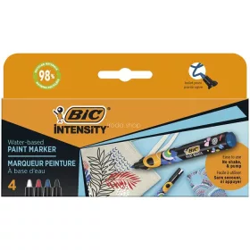   Dekormarker készlet, 1,5 - 2,3 mm, BIC "Paint marker", 4 különböző élénk szín