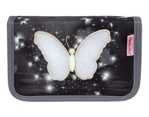 Tolltartó, klapnis, cipzáras, BELMIL "Amazing Butterfly", fekete, pillangó