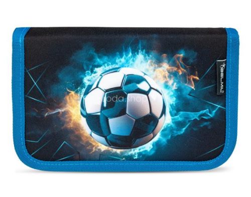 Tolltartó, klapnis, cipzáras, BELMIL "Fire Footbal", fekete-kék, foci