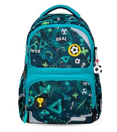 Iskolatáska, cipzáras, BELMIL "Maxi Pack Football Goal", foci