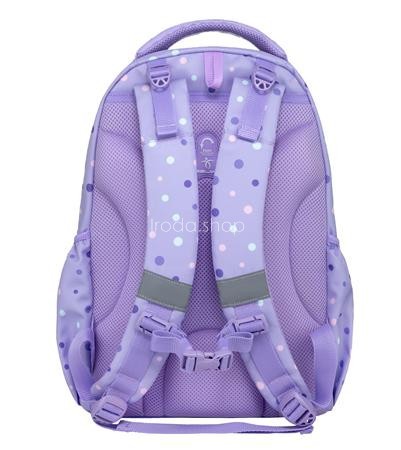 Iskolatáska, cipzáras, BELMIL "Maxi Pack Purple Dots", lila pöttyös