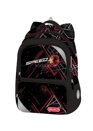 Iskolatáska, cipzáras, BELMIL "Maxi Packspecial T-Speed Red Car", sebesség
