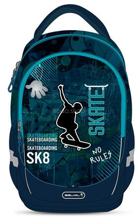 Iskolatáska, cipzáras, BELMIL "Leisure Plus Skate", gördeszka
