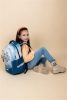 Iskolatáska, cipzáras, BELMIL "Leisure Plus Shine like a Star Jeans", csillag