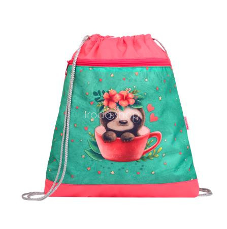Tornazsák, BELMIL "Cute sloth", zöld-rózsaszín, lajhár