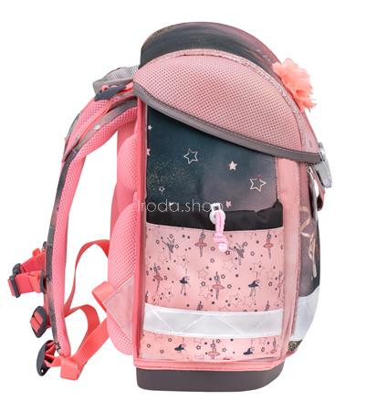 Iskolatáska, fémcsat, BELMIL "Classy Ballerina", fekete-rózsaszín, balerina