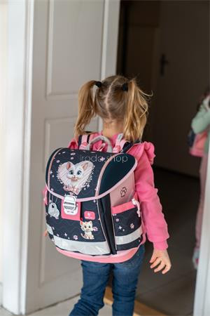 Iskolatáska, fémcsat, BELMIL "Classy Cute Kitten", cica