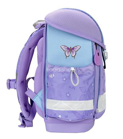 Iskolatáska, fémcsat, BELMIL "Classy Purple Blue Butterfly", pillangó
