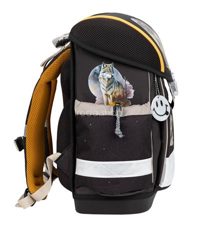 Iskolatáska, fémcsat, BELMIL "Classy Moonless Night", farkas