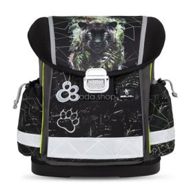   Iskolatáska, fémcsat, BELMIL "Classy Black Panther", fekete párduc