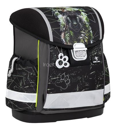 Iskolatáska, fémcsat, BELMIL "Classy Black Panther", fekete párduc