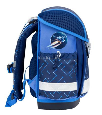 Iskolatáska, fémcsat, BELMIL "Classy Navy Blue Tech", robot