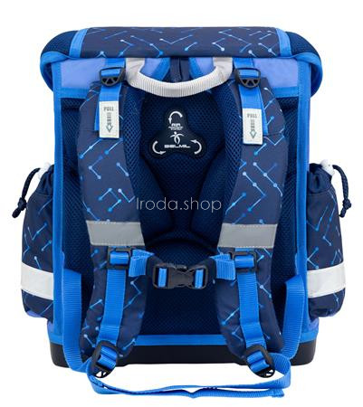 Iskolatáska, fémcsat, BELMIL "Classy Navy Blue Tech", robot