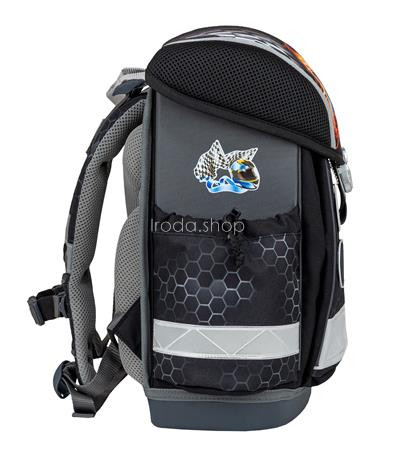 Iskolatáska, fémcsat, BELMIL "Classy Race it", versenyautó