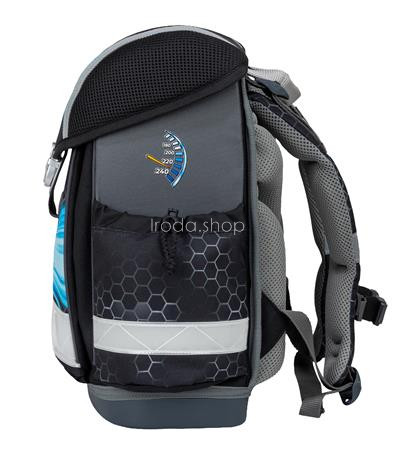 Iskolatáska, fémcsat, BELMIL "Classy Race it", versenyautó